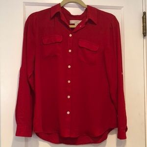 Loft Petite Red Blouse